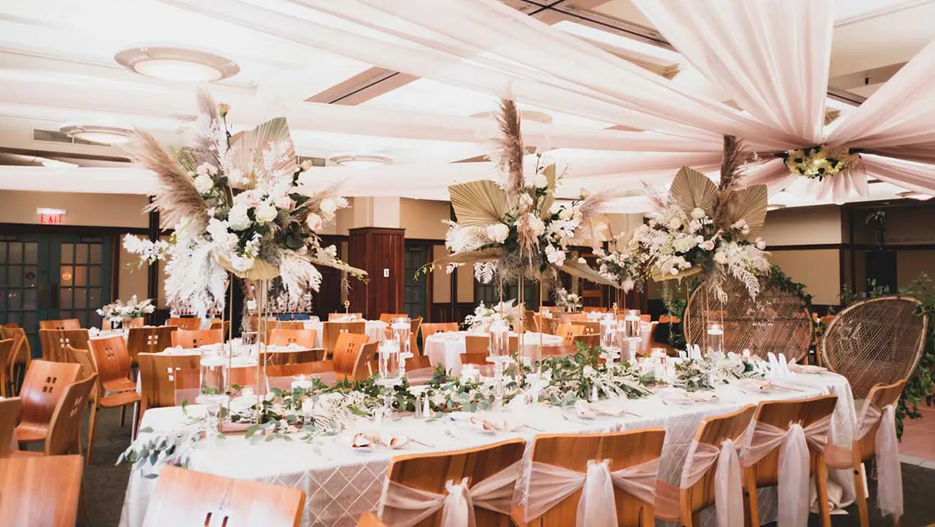 Wedding Reception Head table at Lied Lodge
