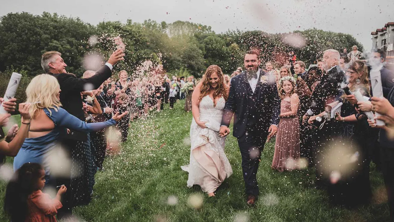 Wedding Party exit from ceremony