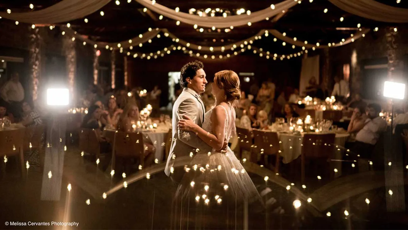 Wedding couple dancing Steinhart Lodge